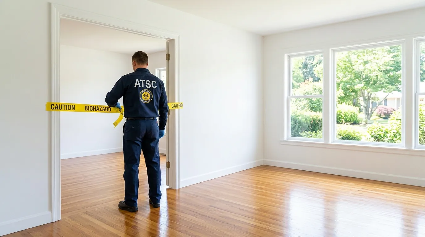 Certified biohazard cleanup crew performing Crime Scene Cleanup in Back of the Hill