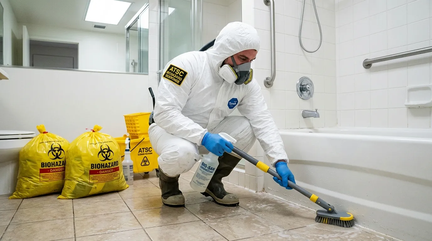Decontamination equipment deployed for Blood Cleanup in Back of the Hill